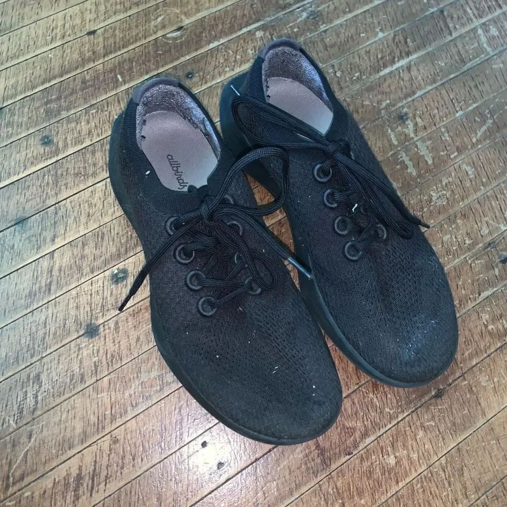 Allbirds black wool lace up size 11 trainers tennis shoes
